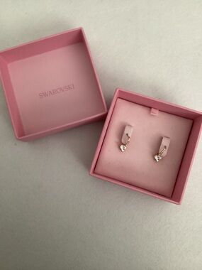 Swarovski Pink Gold Crystal Cubic Zirconia Earrings